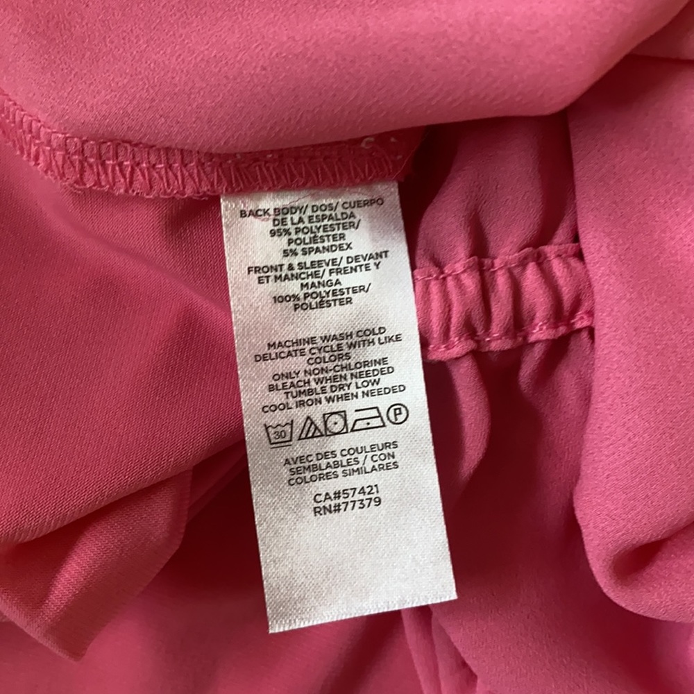 Ann Taylor Petite Mixed Media Tie Waist Top Small Petite - Picture 10 of 11